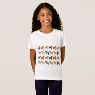 Dala-Pferd schwedisches Volkskunstmuster T-Shirt