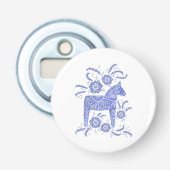Dala-Pferd Traditioneller blauer Flaschenöffner (Vorderseite)