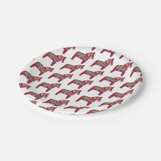 Dala Pferd von Julia Persson-Morrill Abendessen Pl Pappteller (Schrägansicht)