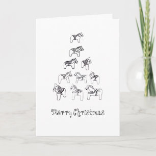 Dala-Pferd-Weihnachtsbaum-Karte Feiertagskarte