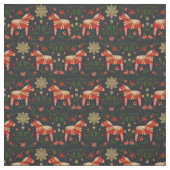 Dala Pferd Weihnachtsschwarz Stoff (Muster)