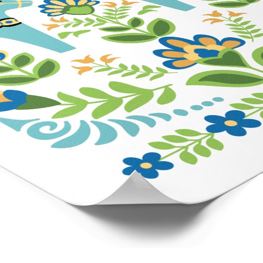 Dala Pferde Aquamarin Poster (Ecke)