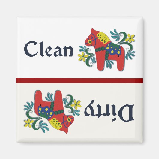 Dala Pferde Geschirrspüler Helfer Magnet (Vorne)