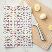 Dala Pferde in mehrfarbigen Farben Geschirrtuch (Viertel Falte)