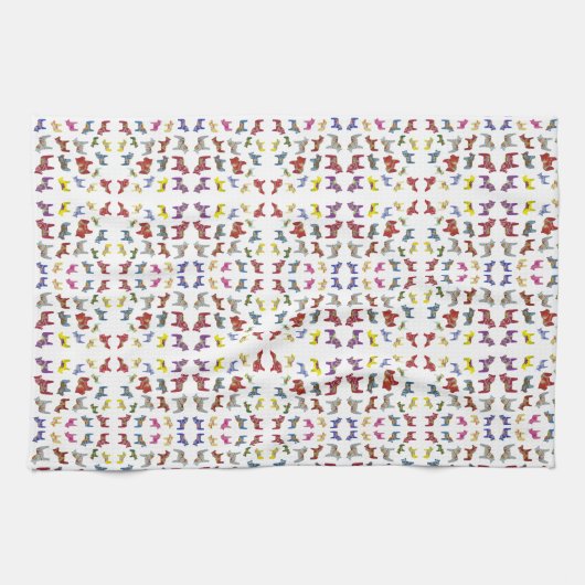 Dala Pferde in mehrfarbigen Farben Geschirrtuch (Horizontal)