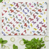 Dala Pferde in mehrfarbigen Farben Geschirrtuch (Gefaltet)