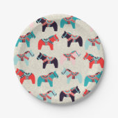 Dala Pferde Papier Teller (Vorderseite)