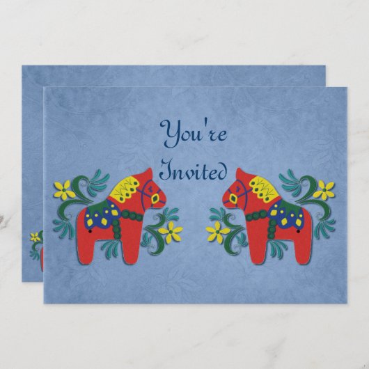 Dala PferdeParty Einladung (Vorne/Hinten)