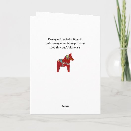 Dala Pferdeweihnachtskarte Feiertagskarte (Rückseite)