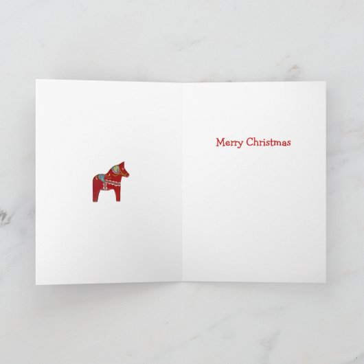 Dala Pferdeweihnachtskarte Feiertagskarte (Innenseite)