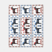 Dala schwarzes Volkspferd, Norweger, Blau/Rot Fleecedecke (Vorderseite)