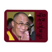 Dalai Lama Gebet mit Om Mani Padme Hum Mantra Magnet (Horizontal)