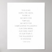 Dalai Lama Kindness Quote Poster (Vorne)