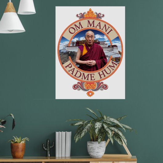 Dalai Lama Potala Palace Om Mani Padme Hum Poster (Wohnzimmer 1)