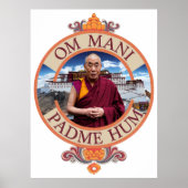 Dalai Lama Potala Palace Om Mani Padme Hum Poster (Vorne)