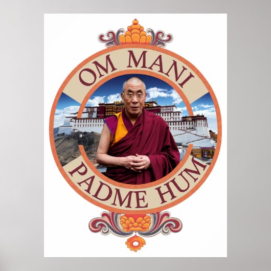 Dalai Lama Potala Palace Om Mani Padme Hum Poster (Vorne)