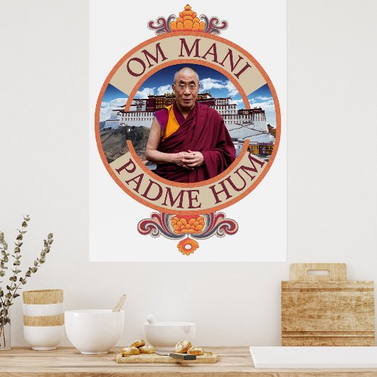 Dalai Lama Potala Palace Om Mani Padme Hum Poster (Küche)