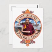 Dalai Lama Potala Palace Om Mani Padme Hum Postkarte (Vorne/Hinten)