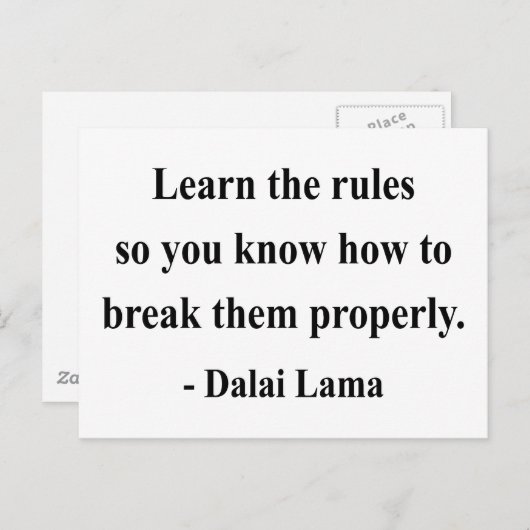 Dalai Lama Zitat 2a Postkarte (Vorne/Hinten)