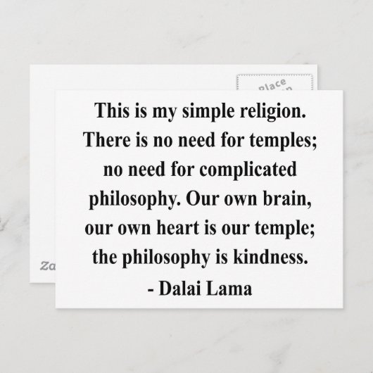 Dalai Lama Zitat 6a Postkarte (Vorne/Hinten)