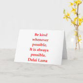 Dalai- Lamazitate Karte (Gelbe Blume)