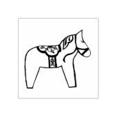 Dalapferd mit Blume Gummistempel (Prägung)