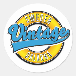 Dalarna Schweden vintage Runder Aufkleber
