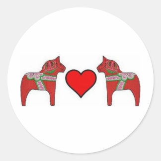 Dalas und Herz Runder Aufkleber