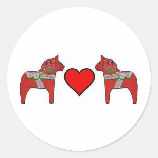 Dalas und Herz Runder Aufkleber (Vorderseite)