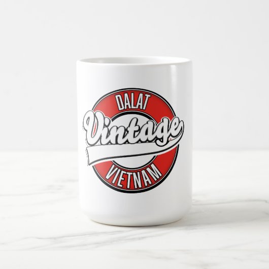 Dalat Vietnam Retro-Logo Kaffeetasse (Mittel)
