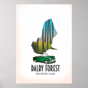 Dalby Forest North Yorkshire Reisekarte Poster