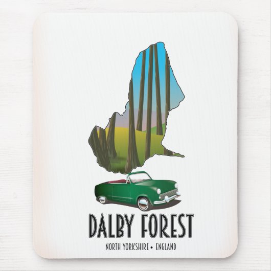 Dalby Forest North Yorkshire Reiseplan Mousepad (Vorne)