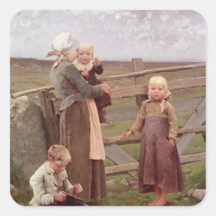 Dalby Gate, Skane, 1884 Quadratischer Aufkleber