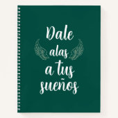 Dale alas a tus sueños Bullet journal verde bosque Notizblock (Vorderseite)