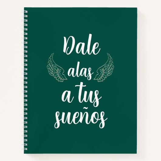 Dale alas a tus sueños Bullet journal verde bosque Notizblock (Vorderseite)