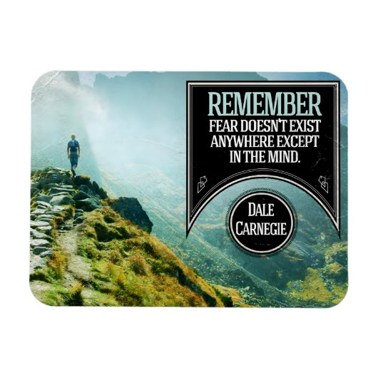 Dale Carnegie Inspiration Zitat "Angst" flexibel Magnet (Horizontal)