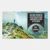 Dale Carnegie Inspiration Zitat "Angst" Rechteckiger Aufkleber (Vorderseite)