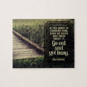 Dale Carnegie Inspiration Zitat "Get geschäftig" Puzzle (Horizontal)
