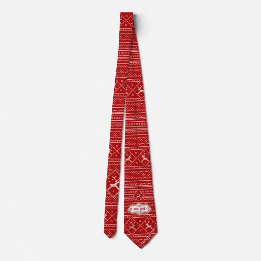 Dale Christmas Collection Red Christmas Sweater Krawatte (Rückseite)