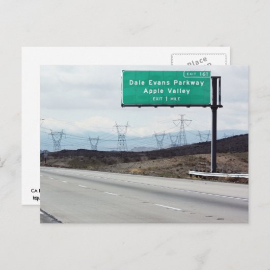 Dale Evans Pkway Postkarte (Vorne/Hinten)