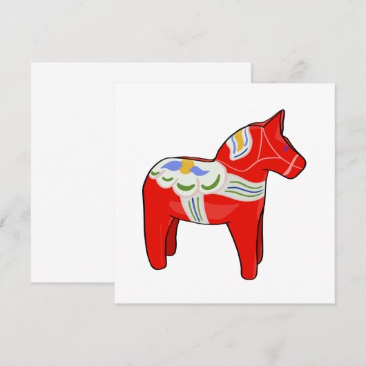 Dalecarlisches Pferd Einladung (Vorne/Hinten)