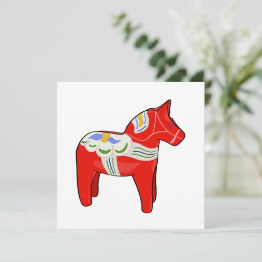 Dalecarlisches Pferd Einladung (Stehend Vorderseite)