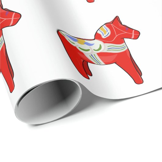 Dalecarlisches Pferd Geschenkpapier (Rolleneckpunkt)