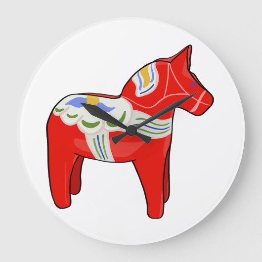 Dalecarlisches Pferd Große Wanduhr (Vorderseite)