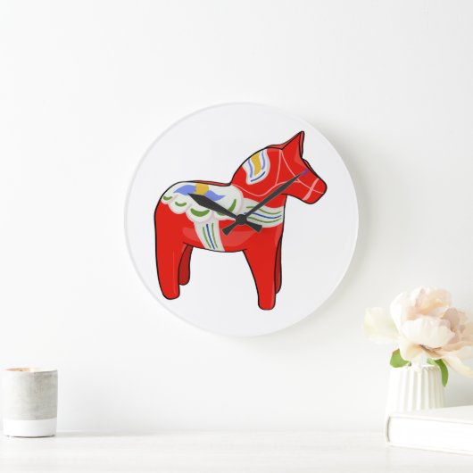 Dalecarlisches Pferd Große Wanduhr (Zuhause)