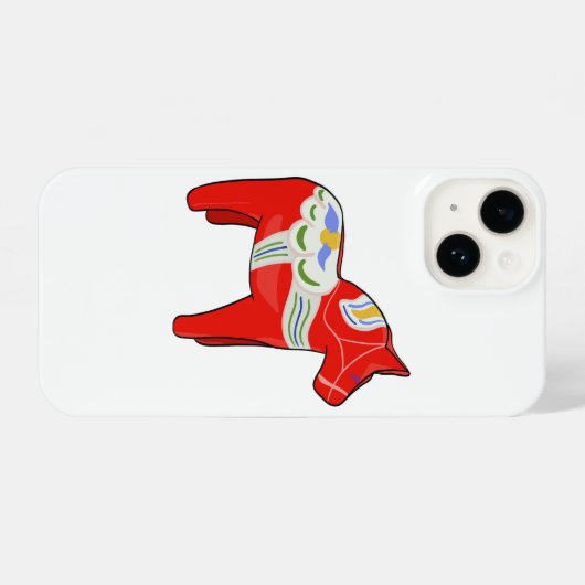 Dalecarlisches Pferd iPhone Hülle (Rückseite (Horizontal))