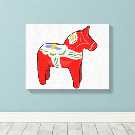 Dalecarlisches Pferd Leinwanddruck (Insitu (Holzboden))