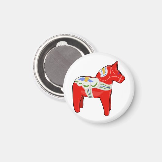 Dalecarlisches Pferd Magnet (Vorderseite/Rückseite)