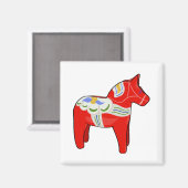 Dalecarlisches Pferd Magnet (Vorderseite/Rückseite)