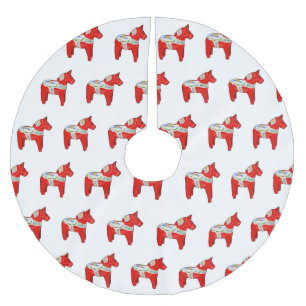 Dalecarlisches Pferd Polyester Weihnachtsbaumdecke